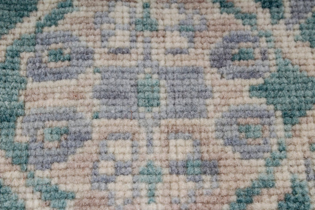 7x10 Light Green and Beige Turkish Traditional Rug