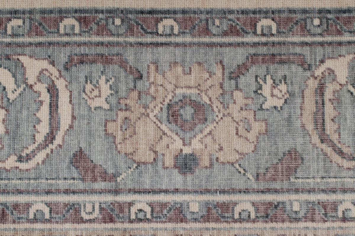 6x10 Ivory and Blue Turkish Traditional Rug