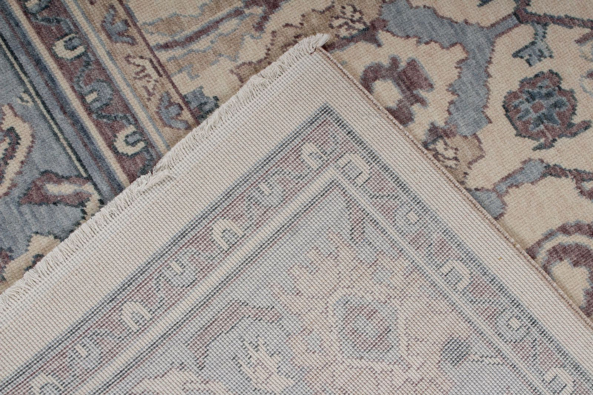 6x10 Ivory and Blue Turkish Traditional Rug