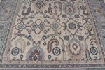 6x10 Ivory and Blue Turkish Traditional Rug