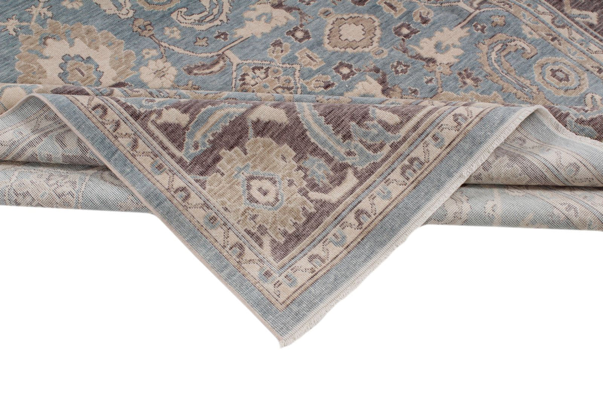 7x10 Blue and Purple Turkish Traditional Rug