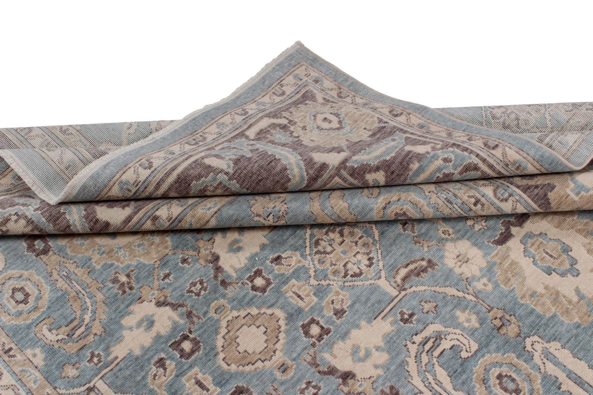 7x10 Blue and Purple Turkish Traditional Rug