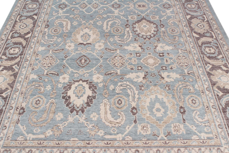 7x10 Blue and Purple Turkish Traditional Rug