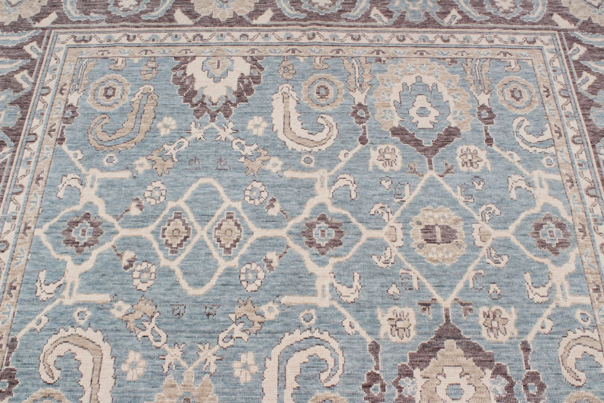 7x10 Blue and Purple Turkish Traditional Rug