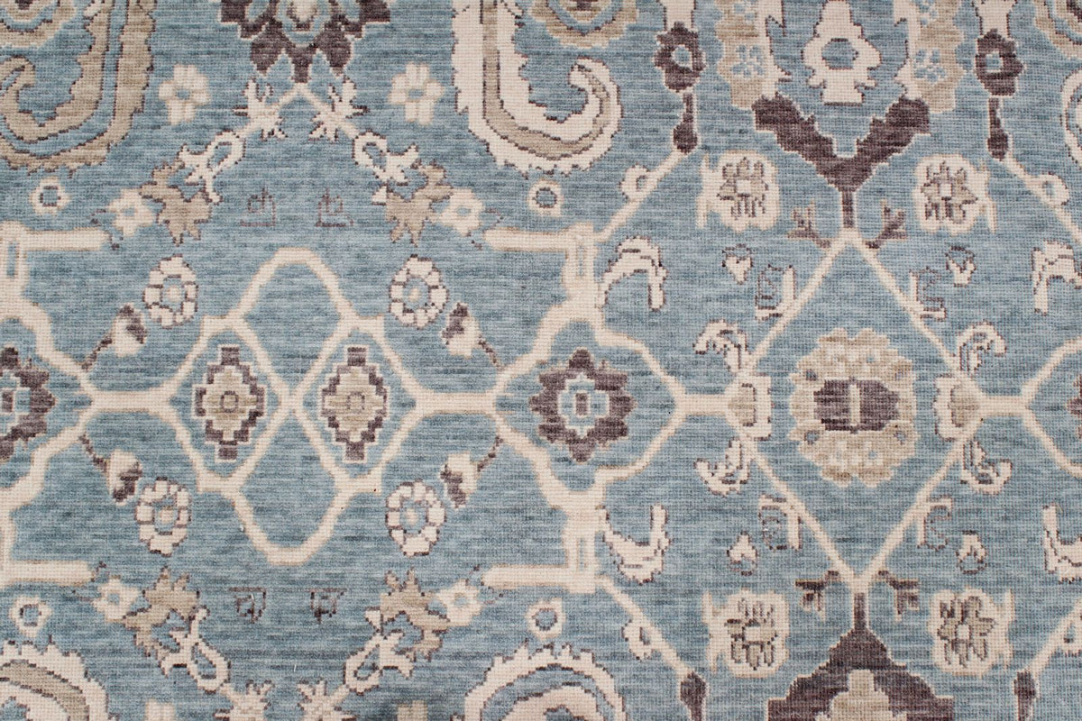 7x10 Blue and Purple Turkish Traditional Rug