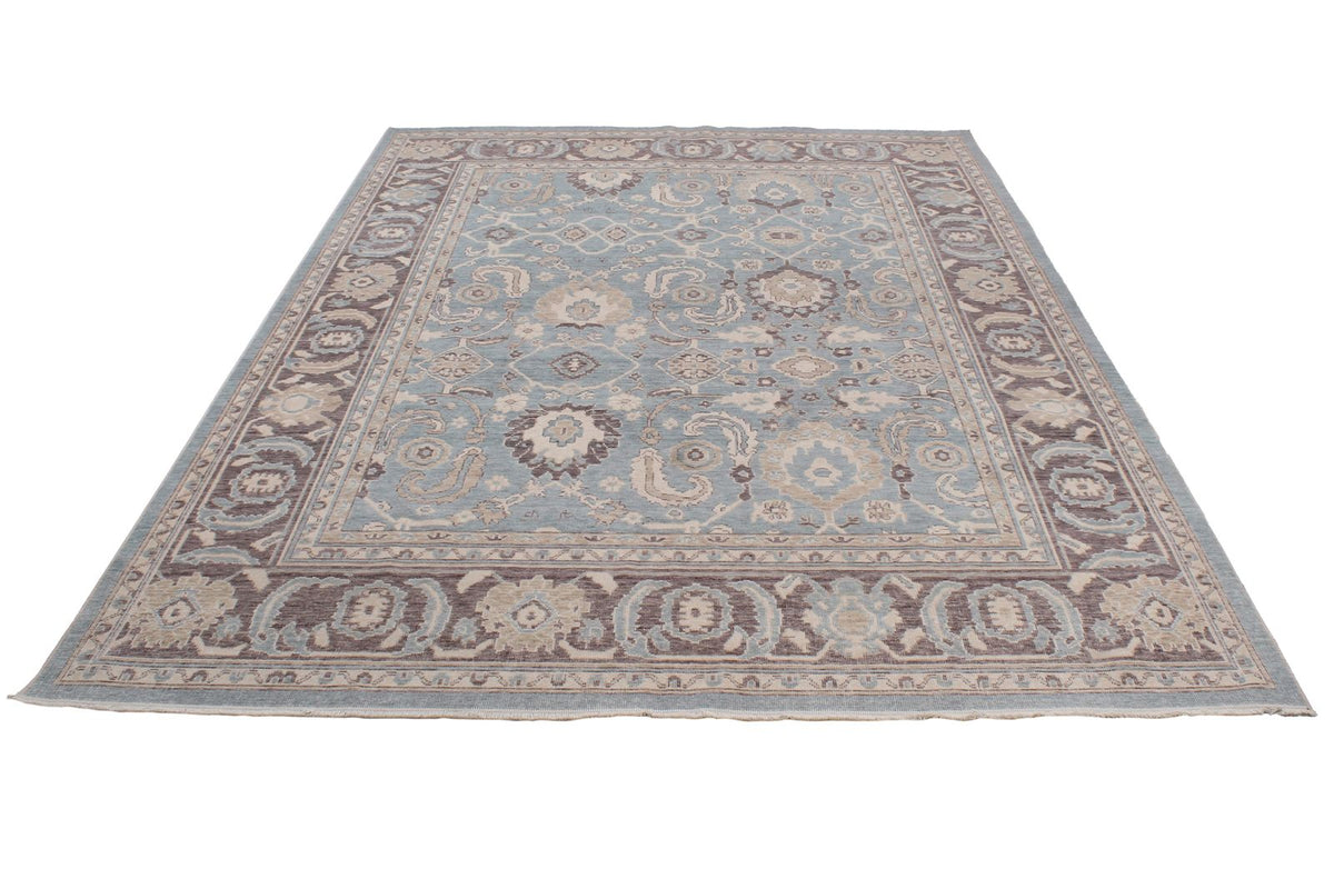 7x10 Blue and Purple Turkish Traditional Rug