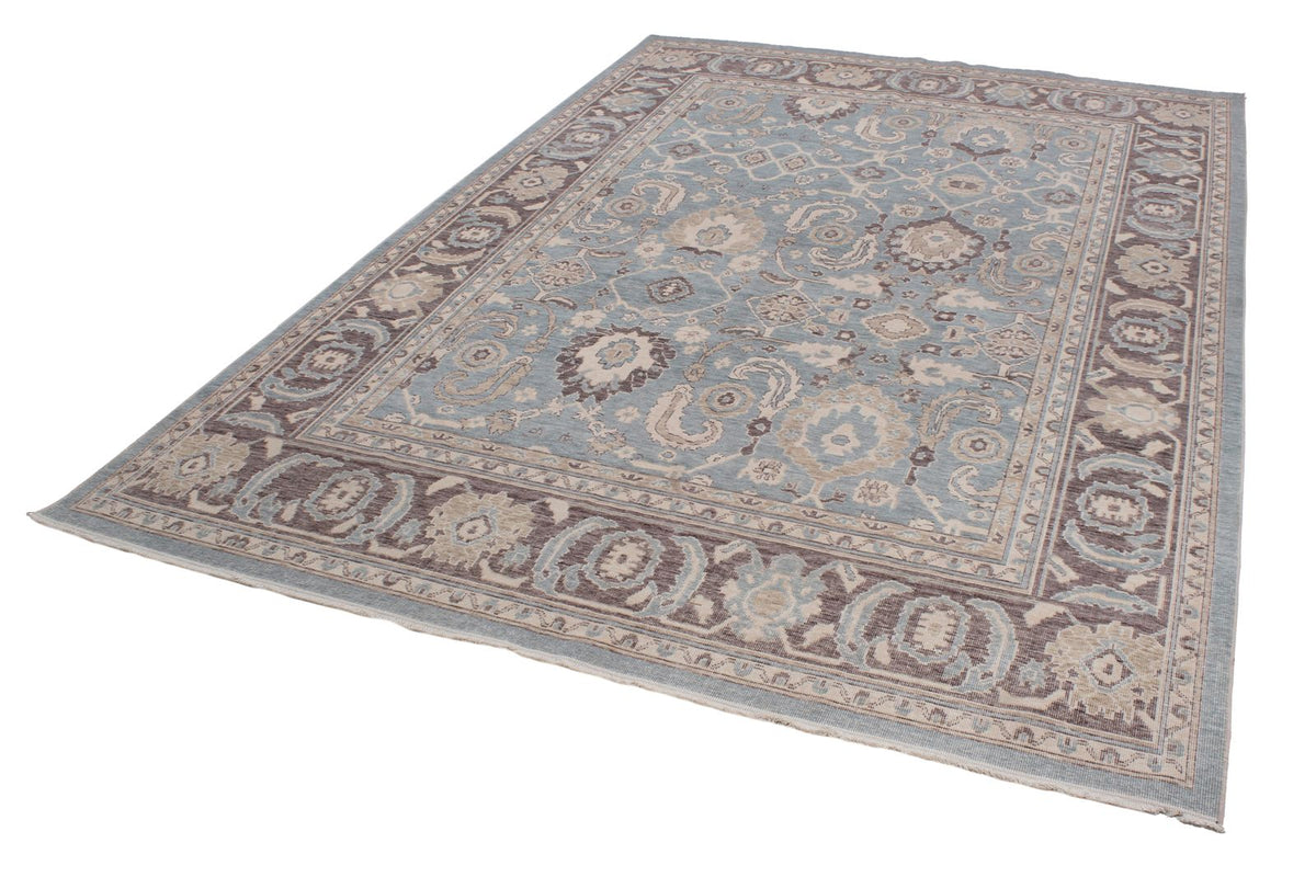 7x10 Blue and Purple Turkish Traditional Rug