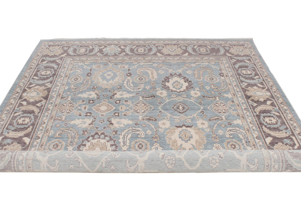 7x10 Blue and Purple Turkish Traditional Rug