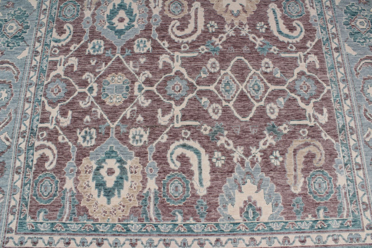 7x10 Purple and Blue Turkish Traditional Rug