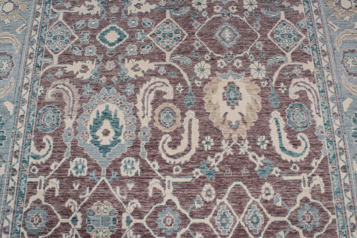 7x10 Purple and Blue Turkish Traditional Rug
