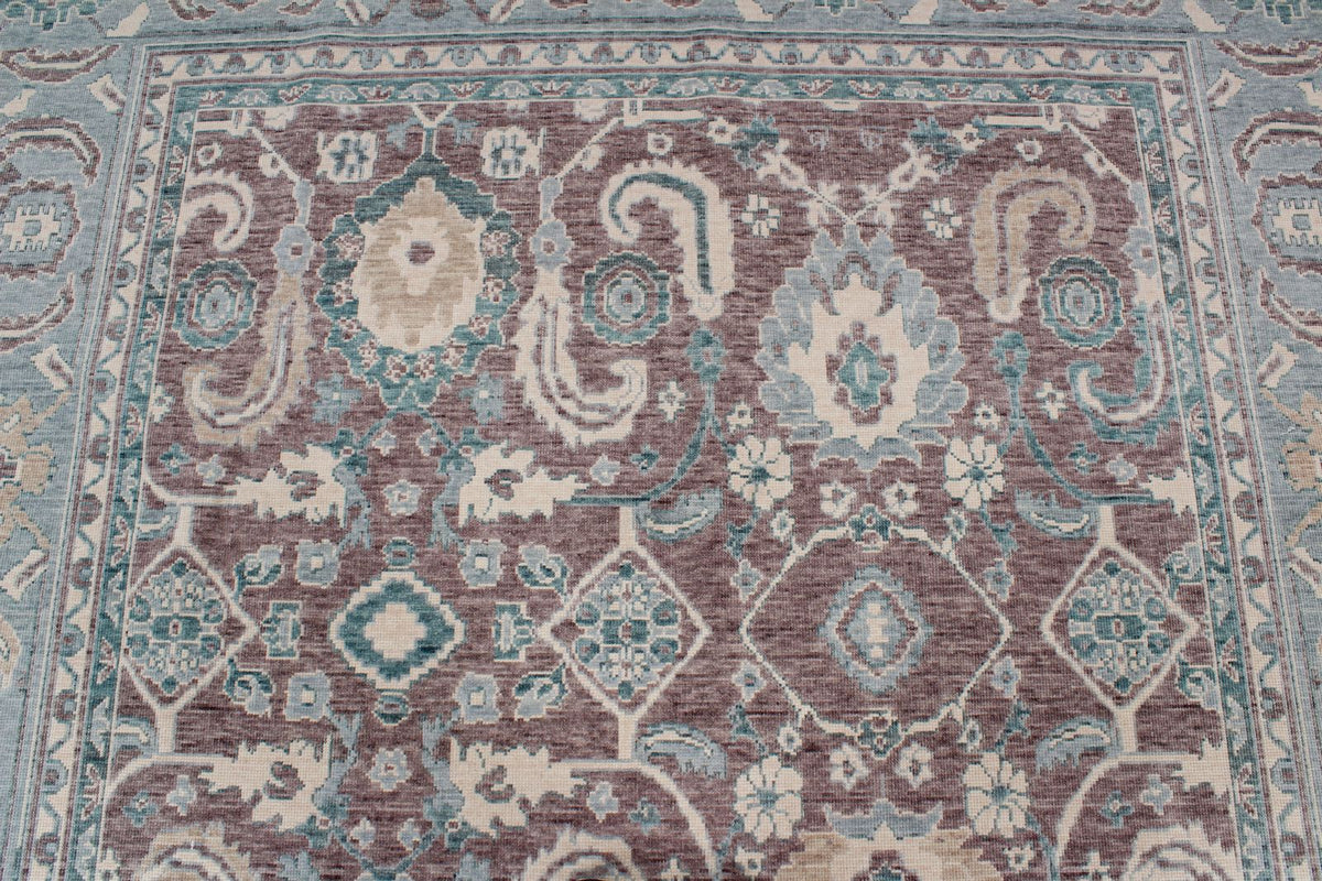 7x10 Purple and Blue Turkish Traditional Rug