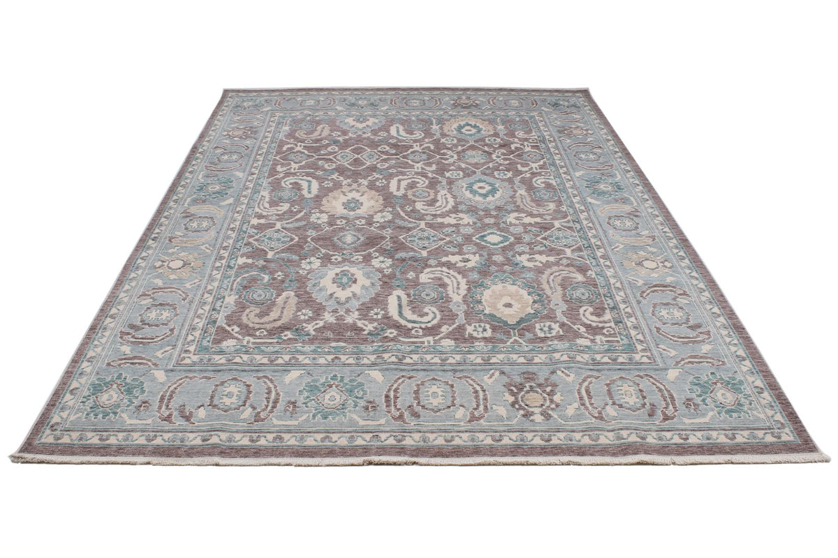 7x10 Purple and Blue Turkish Traditional Rug