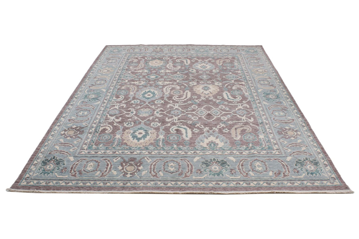 7x10 Purple and Blue Turkish Traditional Rug