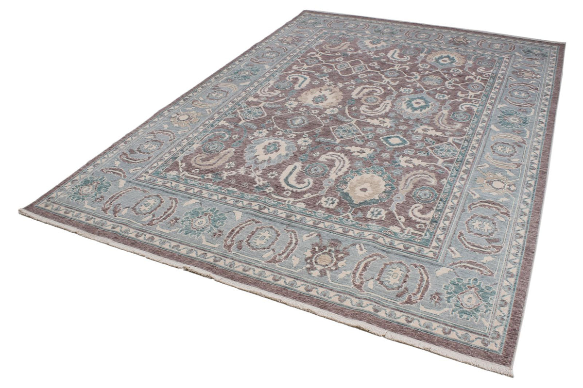 7x10 Purple and Blue Turkish Traditional Rug