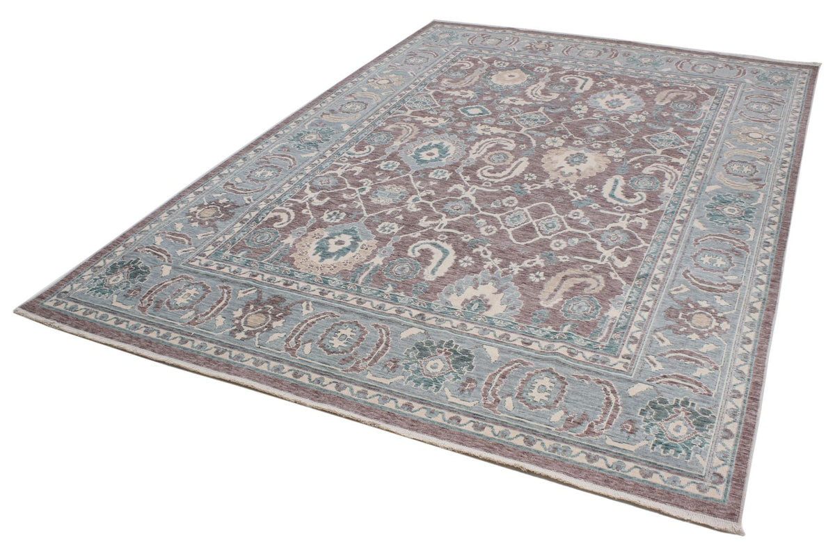 7x10 Purple and Blue Turkish Traditional Rug