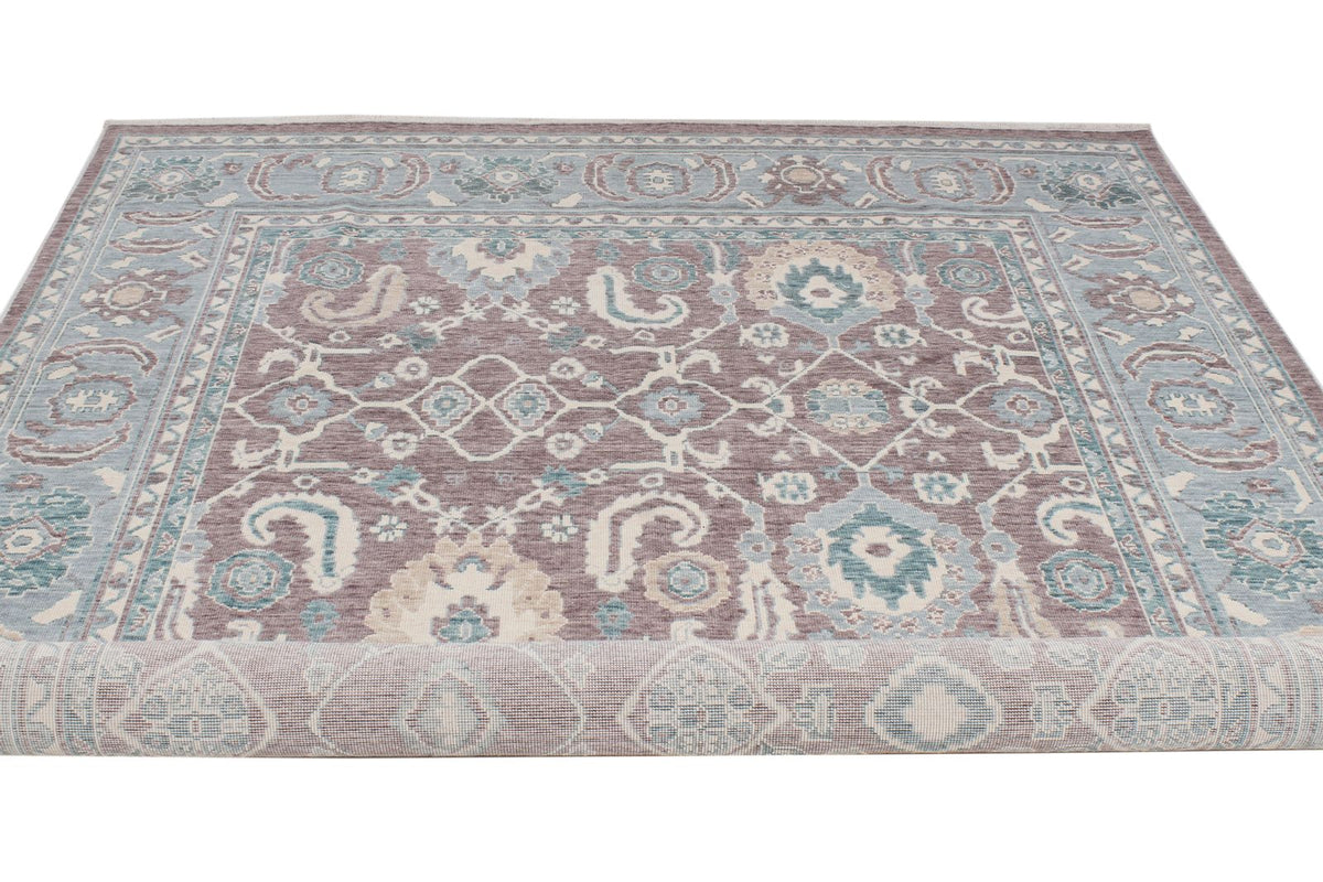 7x10 Purple and Blue Turkish Traditional Rug