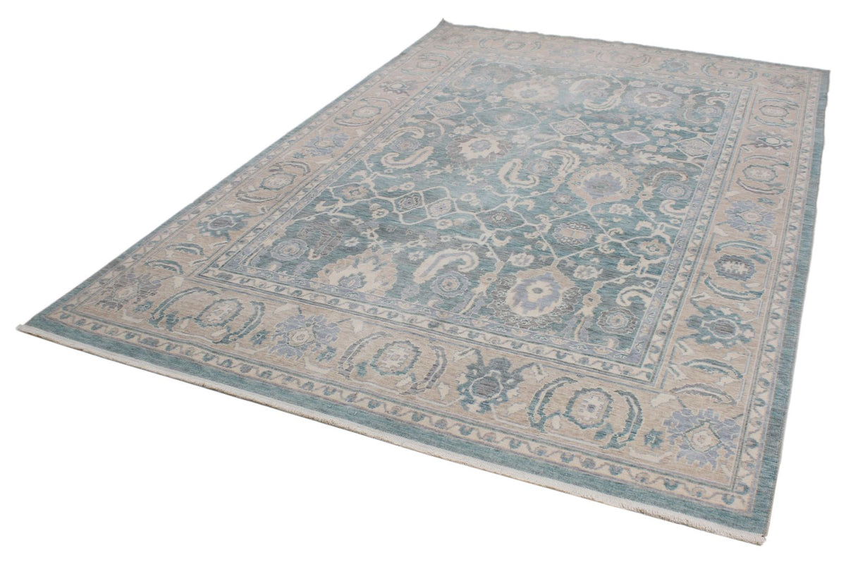 6x10 Blue and Beige Turkish Traditional Rug