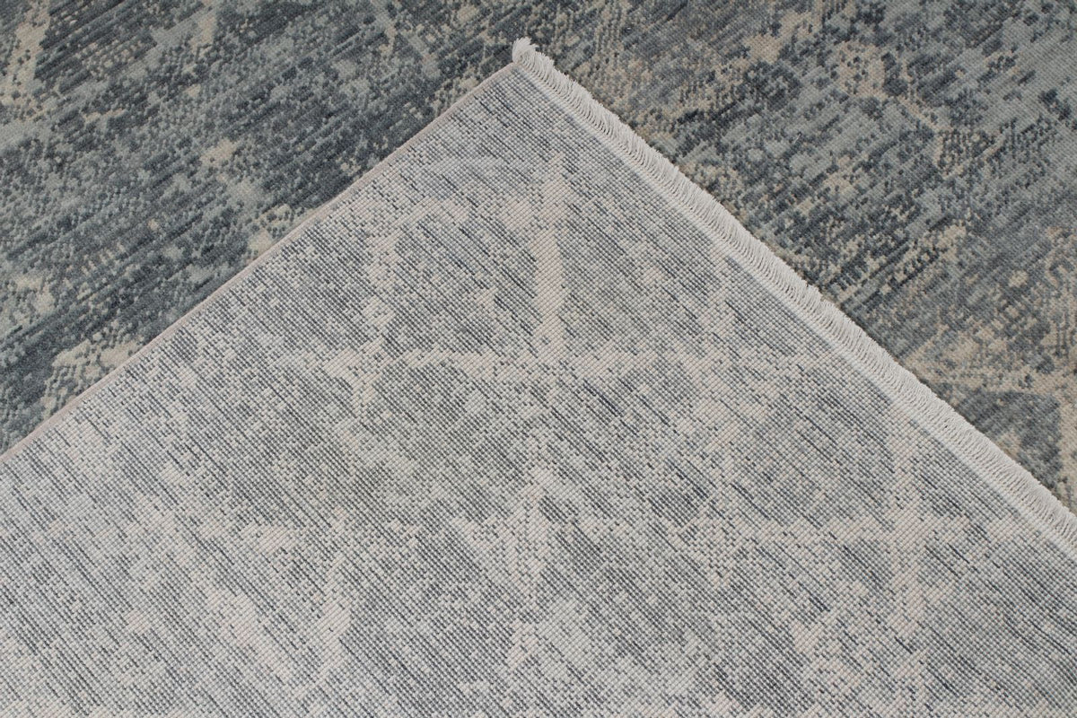 8x11 Blue and Ivory Turkish Traditional Rug
