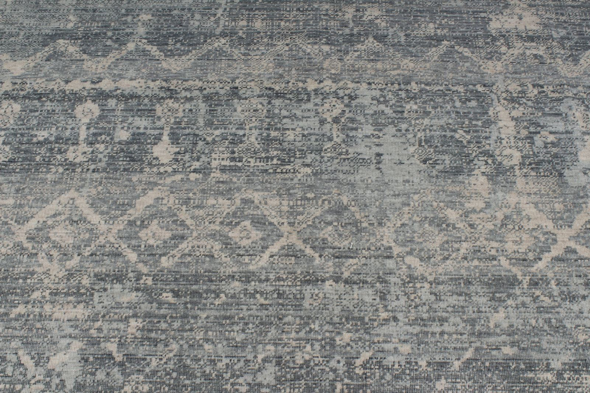 8x11 Blue and Ivory Turkish Traditional Rug