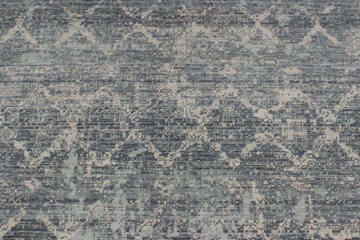 8x11 Blue and Ivory Turkish Traditional Rug