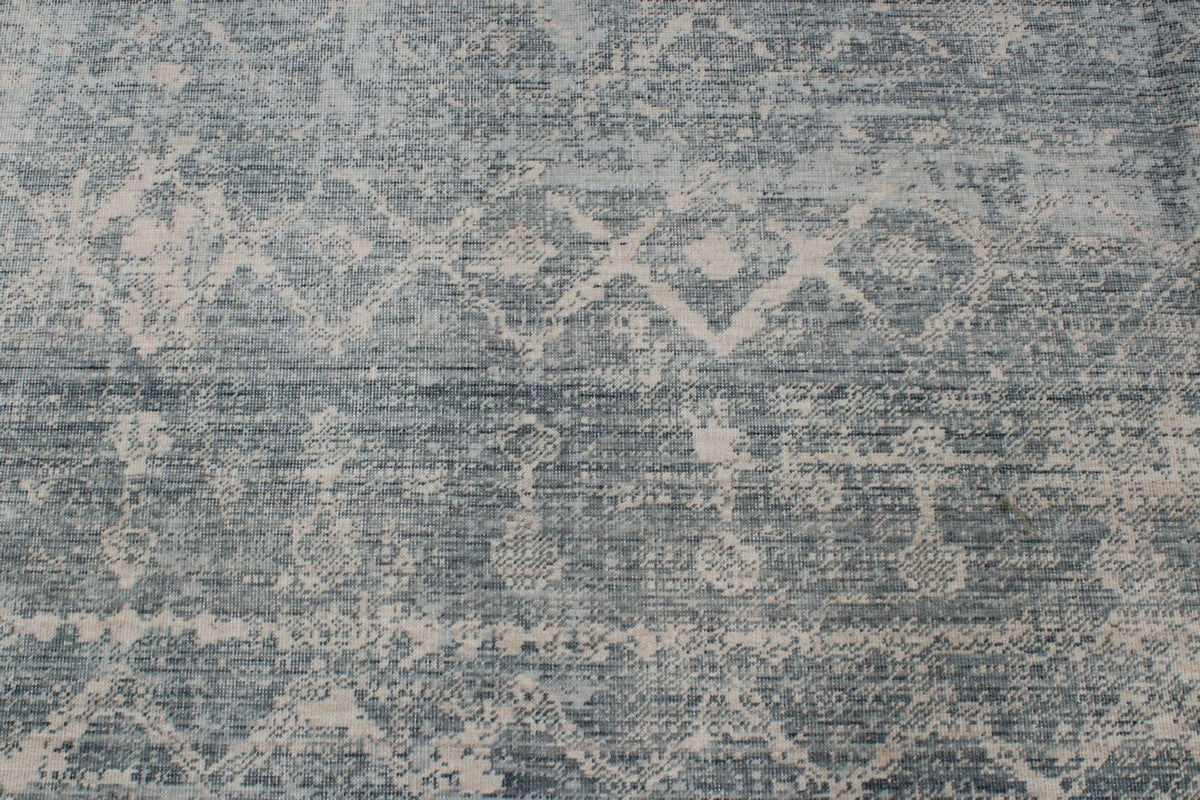 8x11 Blue and Ivory Turkish Traditional Rug