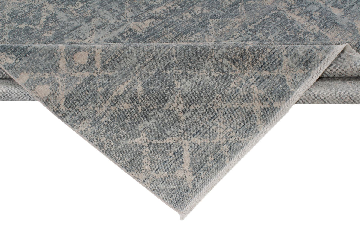 8x11 Blue and Ivory Turkish Traditional Rug