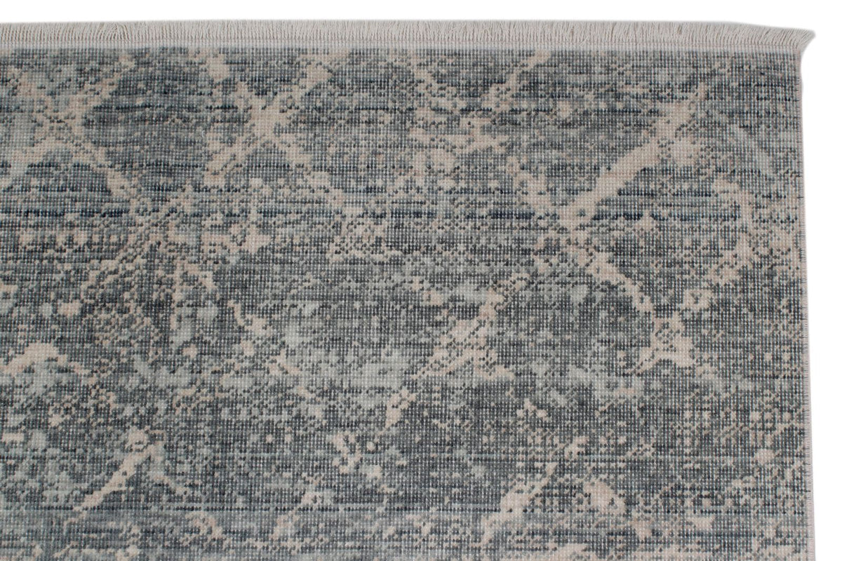8x11 Blue and Ivory Turkish Traditional Rug