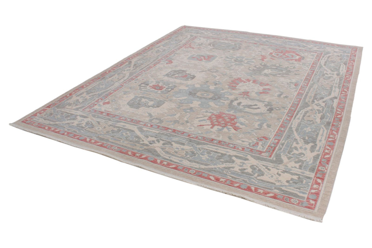 8x10 Ivory and Gray Turkish Traditional Rug