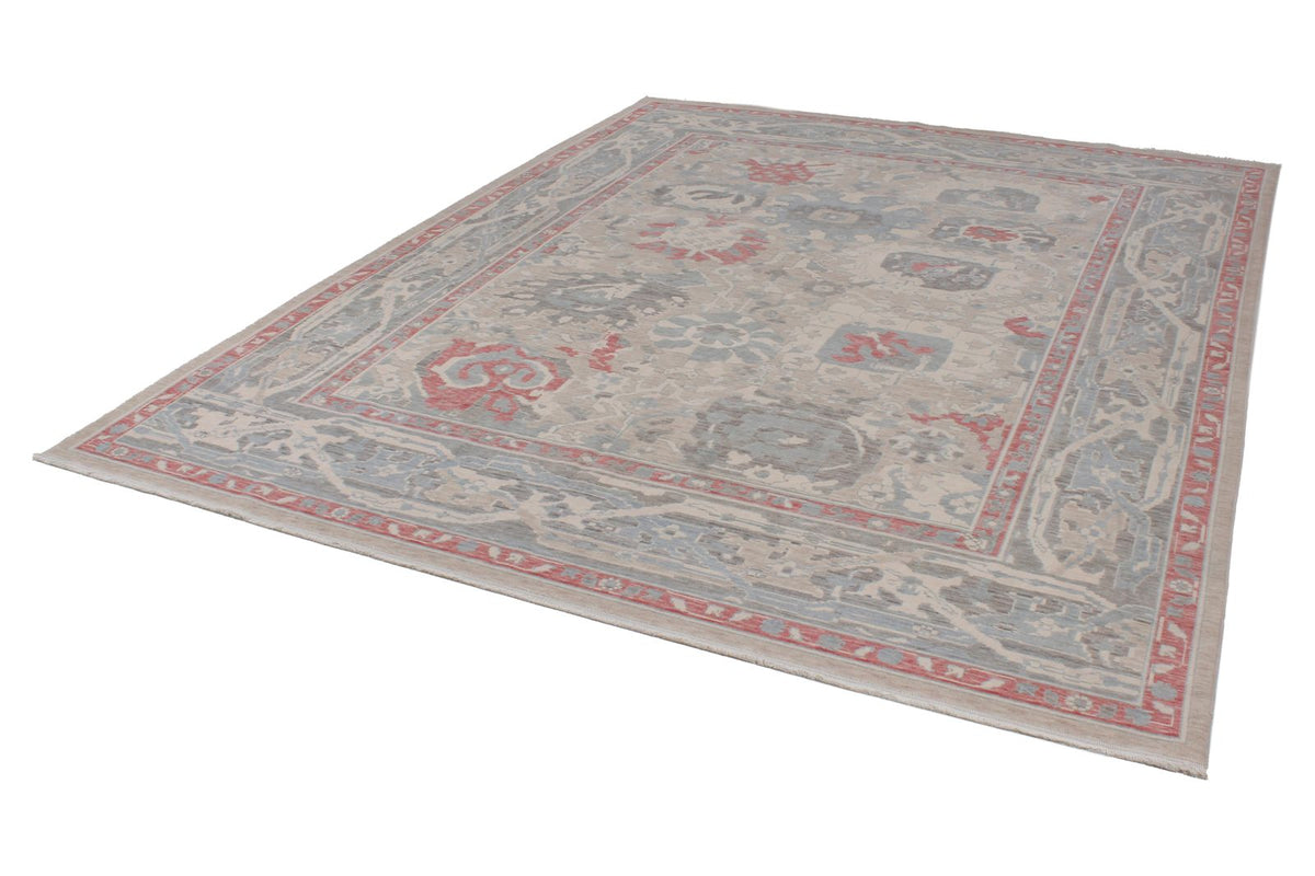 8x10 Ivory and Gray Turkish Traditional Rug