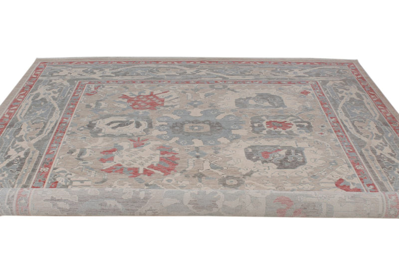 8x10 Ivory and Gray Turkish Traditional Rug