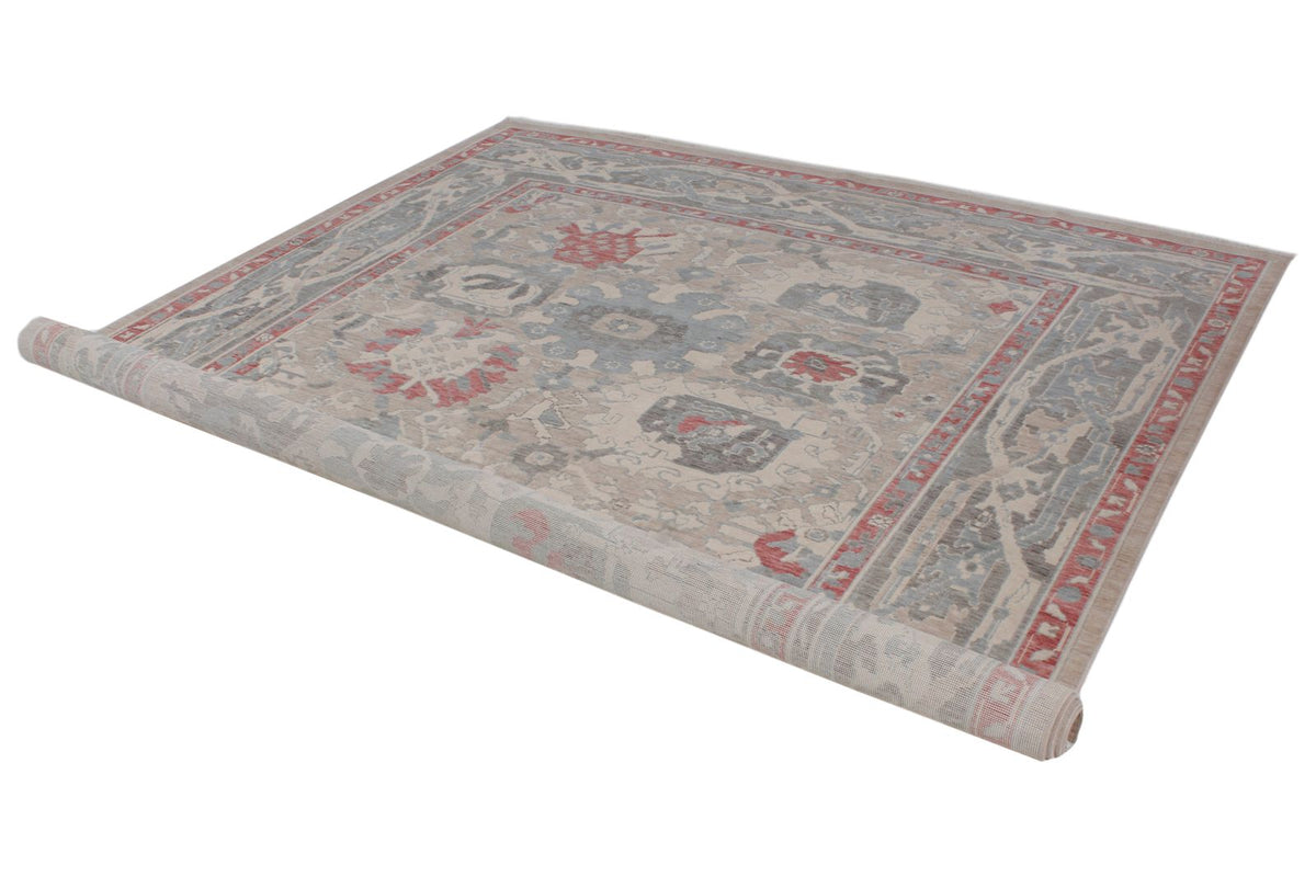 8x10 Ivory and Gray Turkish Traditional Rug