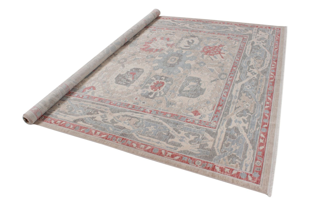 8x10 Ivory and Gray Turkish Traditional Rug