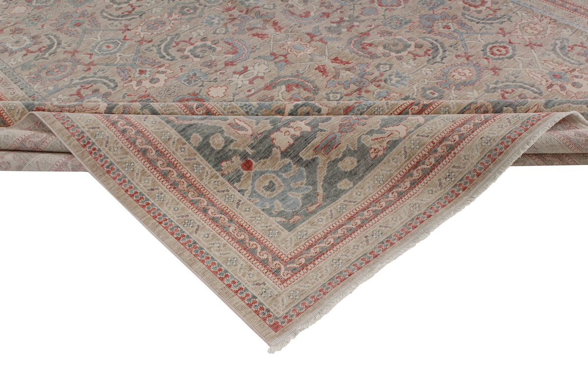 10x13 Beige and Gray Turkish Traditional Rug