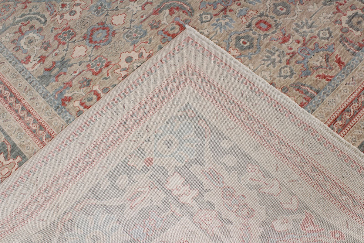 10x13 Beige and Gray Turkish Traditional Rug