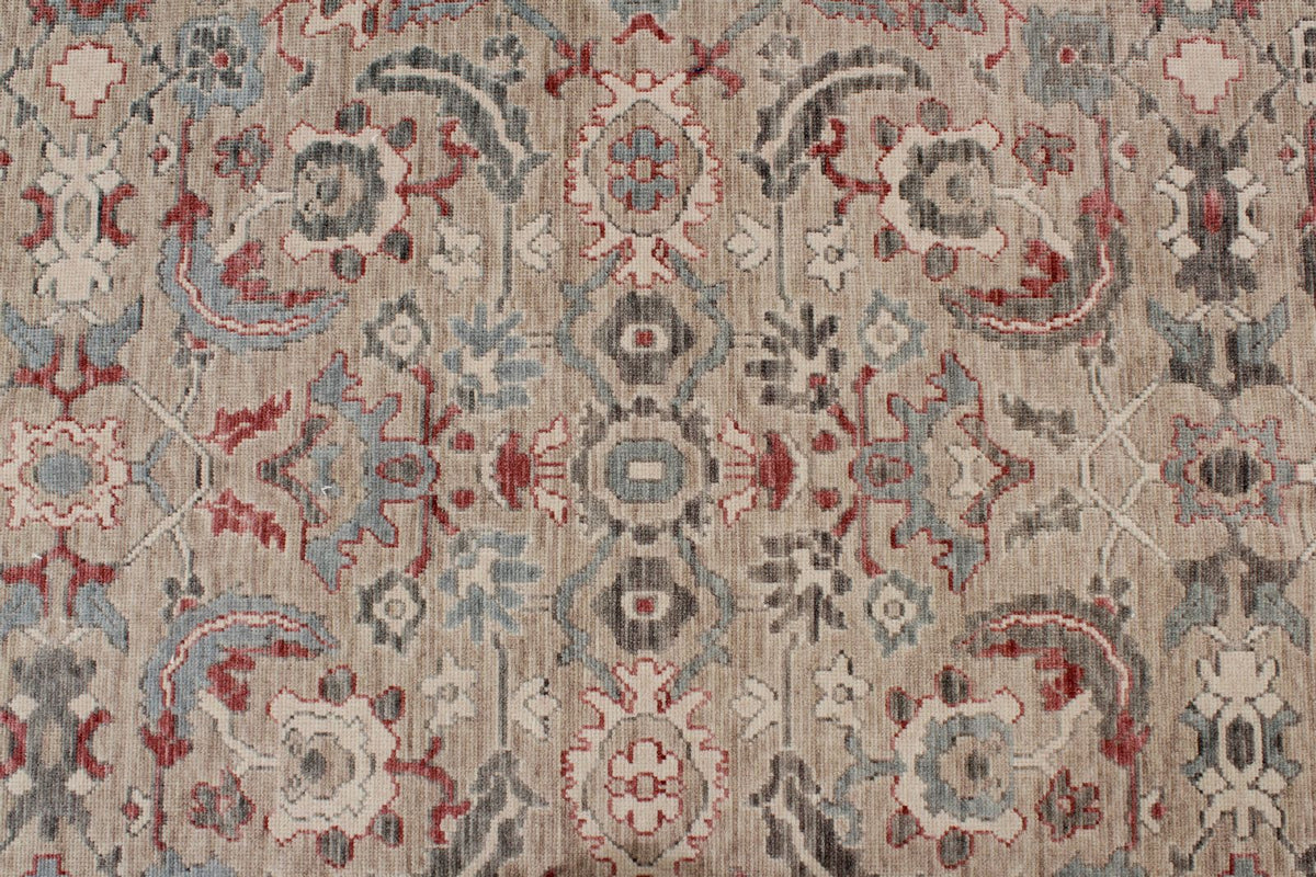 10x13 Beige and Gray Turkish Traditional Rug