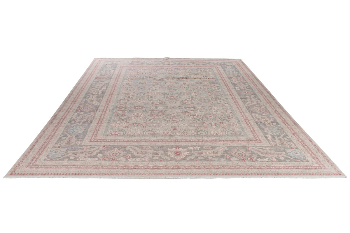 10x13 Beige and Gray Turkish Traditional Rug
