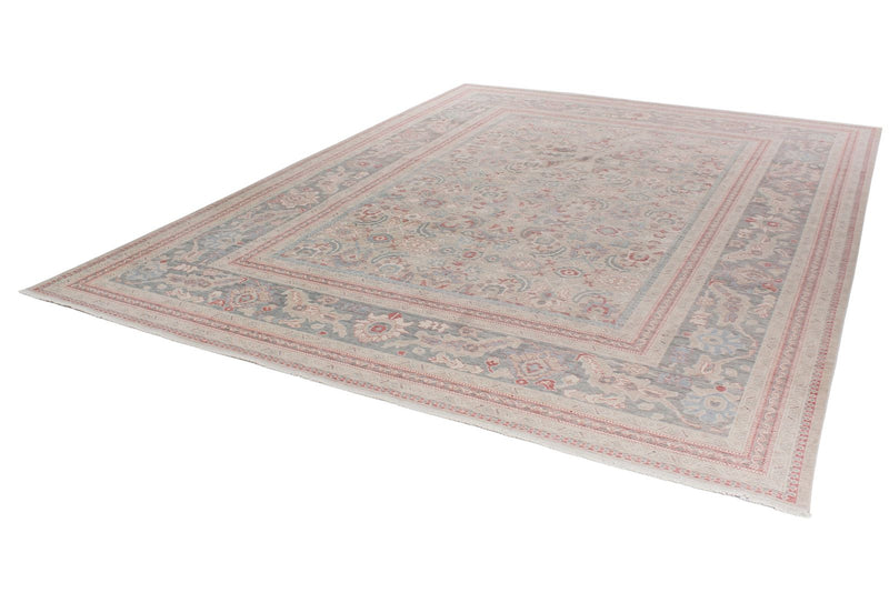 10x13 Beige and Gray Turkish Traditional Rug