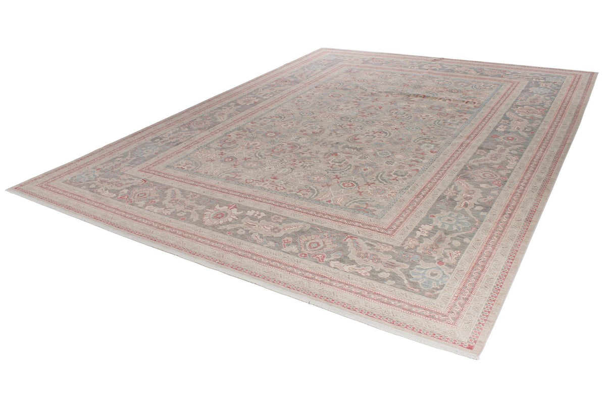 10x13 Beige and Gray Turkish Traditional Rug
