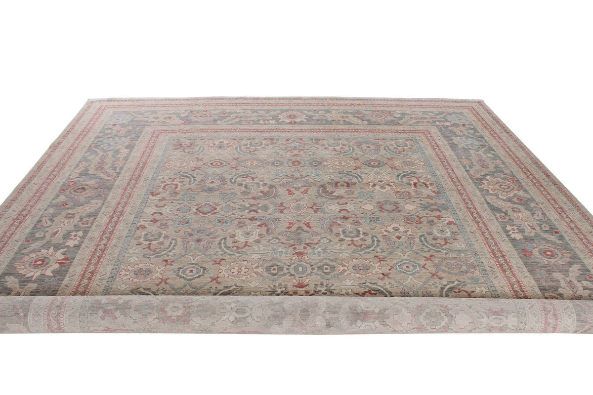 10x13 Beige and Gray Turkish Traditional Rug