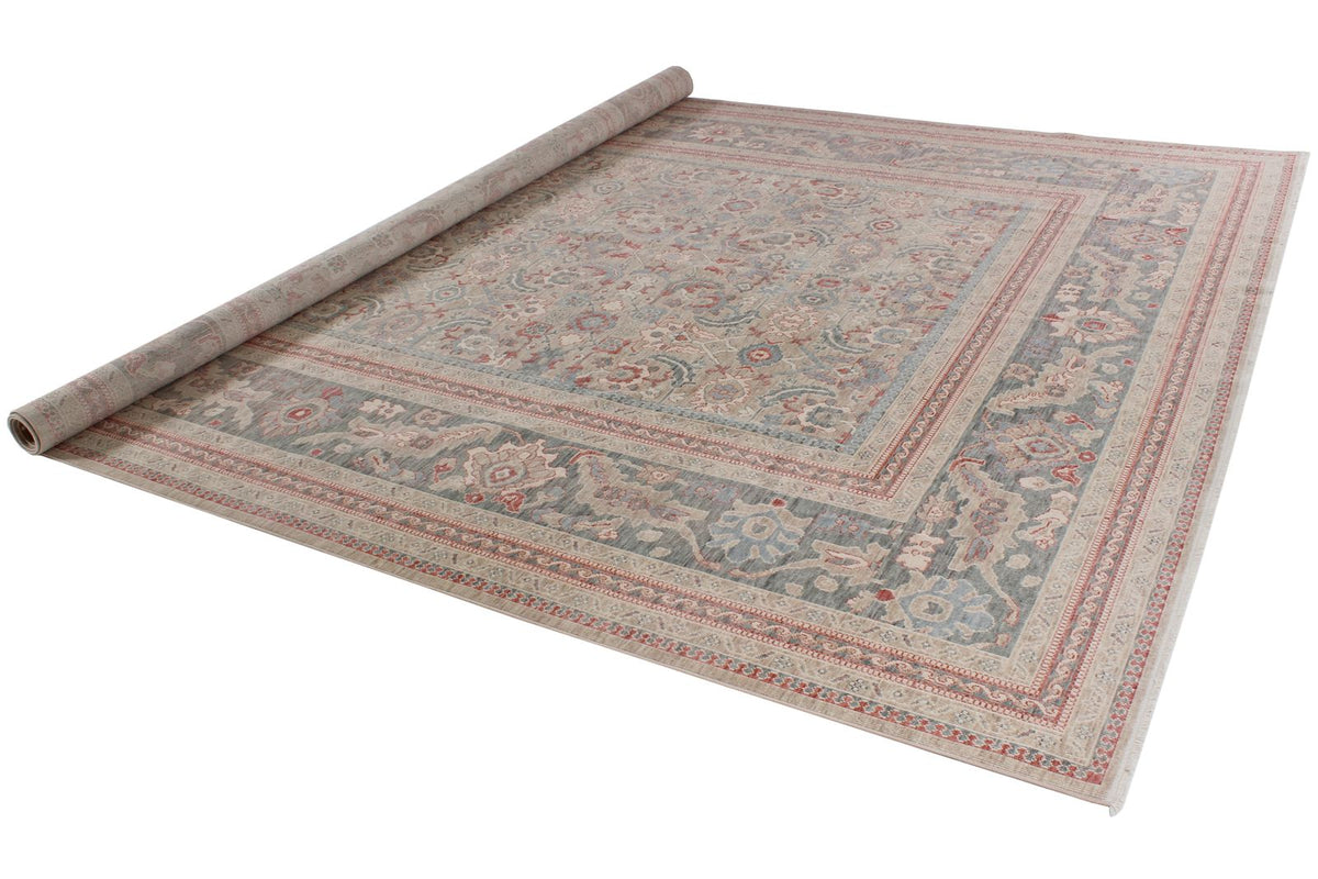 10x13 Beige and Gray Turkish Traditional Rug