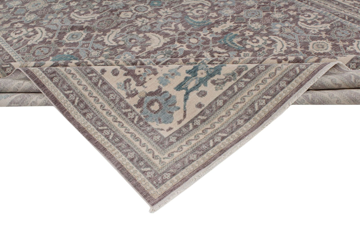 10x13 Purple and Ivory Turkish Traditional Rug