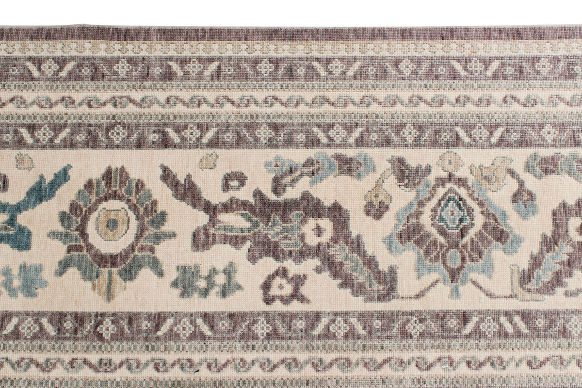 10x13 Purple and Ivory Turkish Traditional Rug