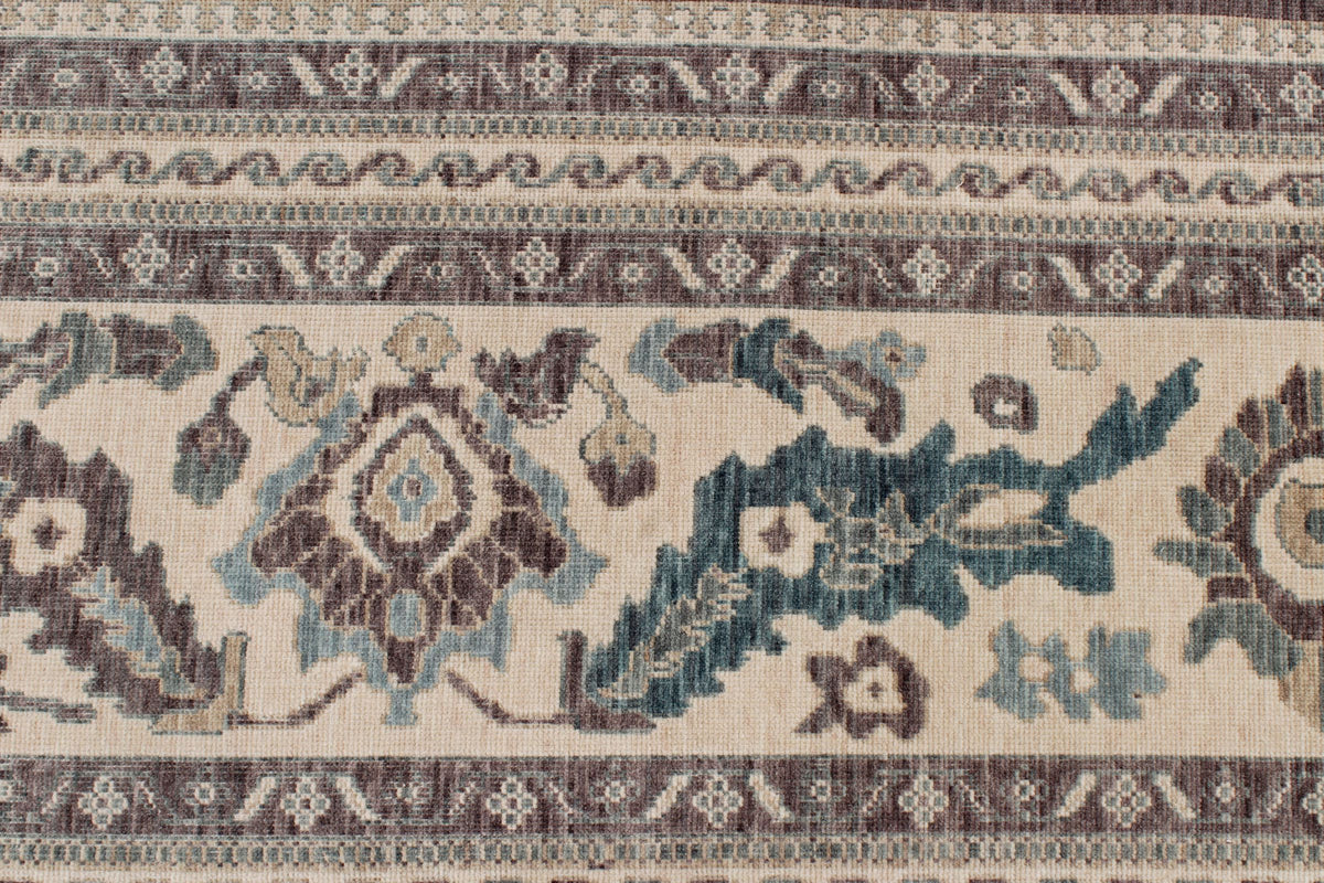 10x13 Purple and Ivory Turkish Traditional Rug