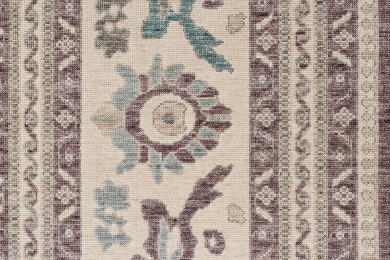 10x13 Purple and Ivory Turkish Traditional Rug