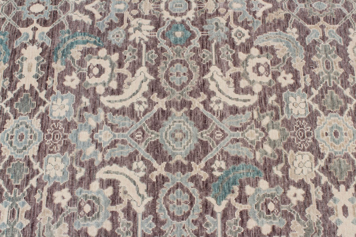 10x13 Purple and Ivory Turkish Traditional Rug