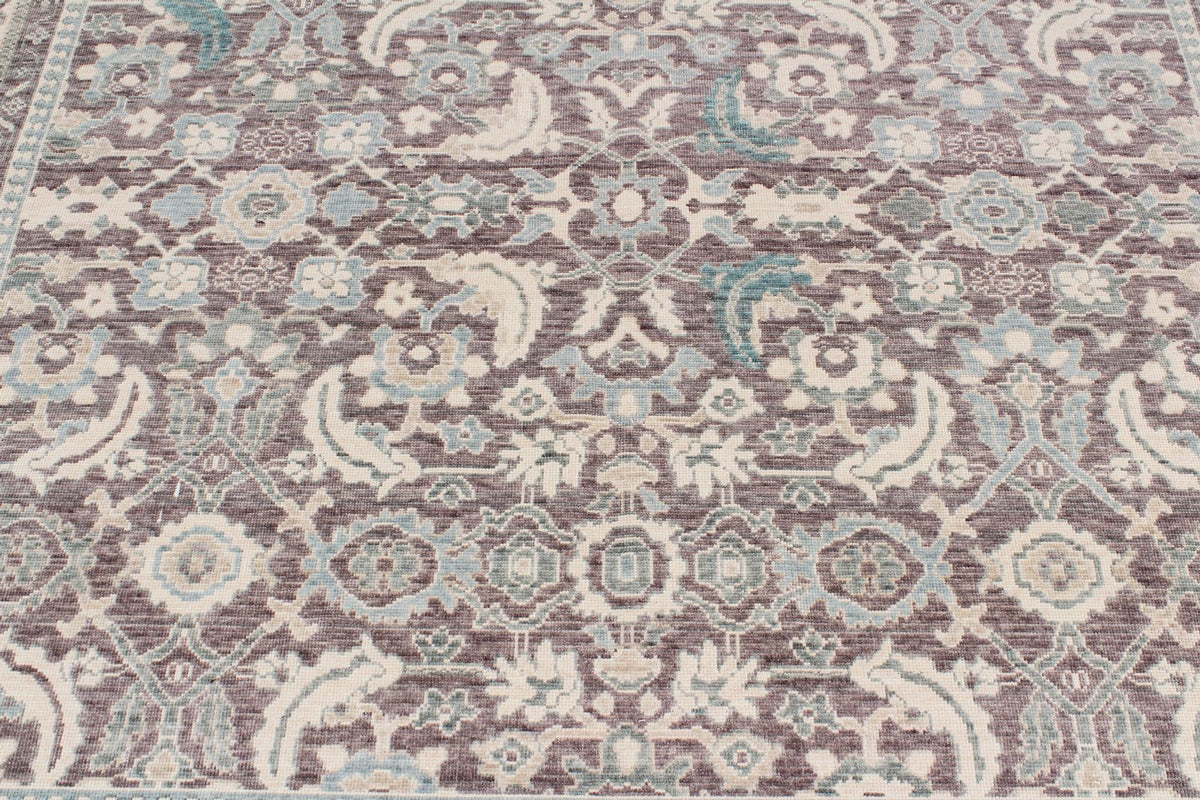 10x13 Purple and Ivory Turkish Traditional Rug