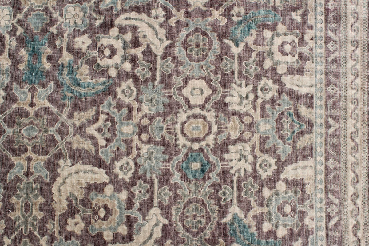 10x13 Purple and Ivory Turkish Traditional Rug