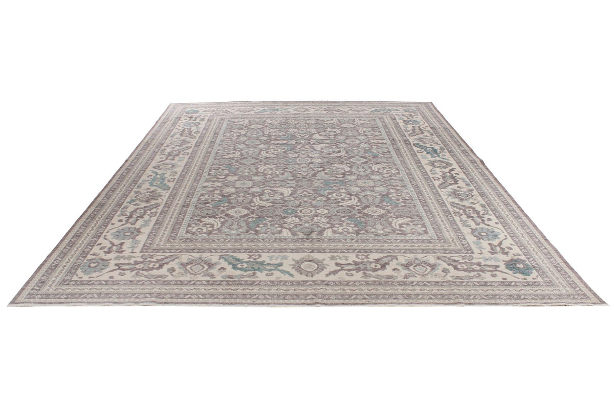 10x13 Purple and Ivory Turkish Traditional Rug
