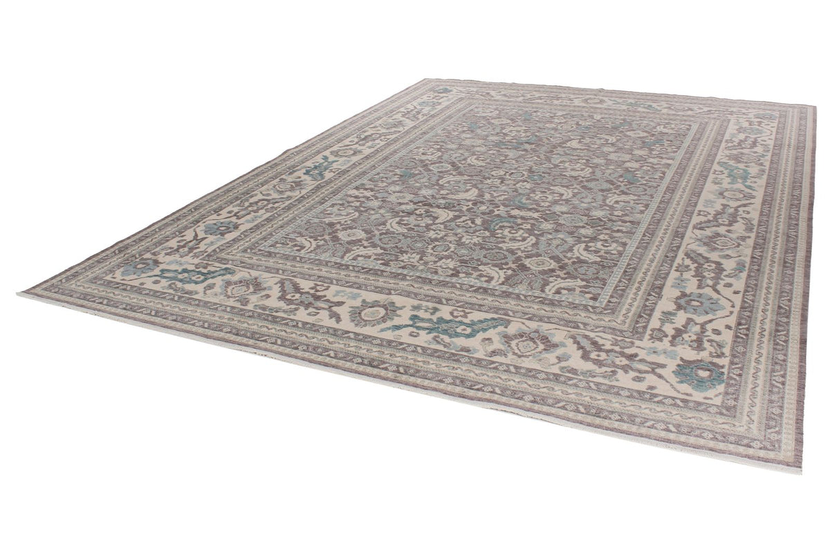 10x13 Purple and Ivory Turkish Traditional Rug