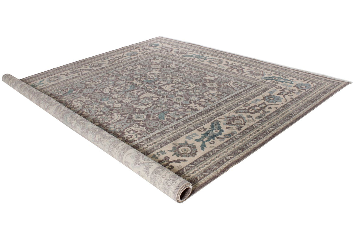 10x13 Purple and Ivory Turkish Traditional Rug